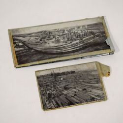 Réunion de 2 plaques métalliques : Reproduction typographique vues d'Esch-Belval, 1912-1932