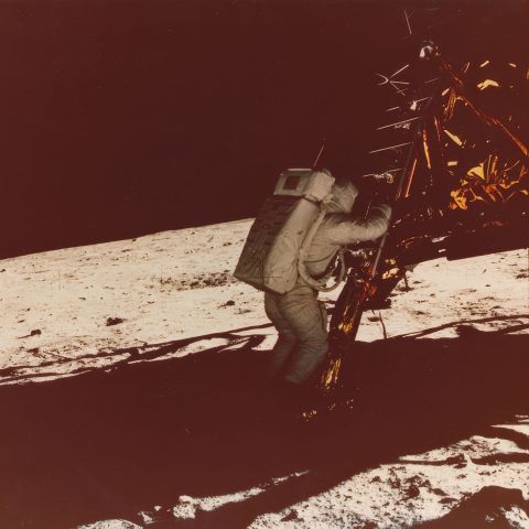 Buzz Aldrin, deuxième homme sur la Lune, photographie d'époque Apollo 11