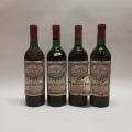 Vier Flaschen Château Grand-Duroc-Milon 1975, beschädigte Etiketten, niedrige Niveaus zu verkaufen