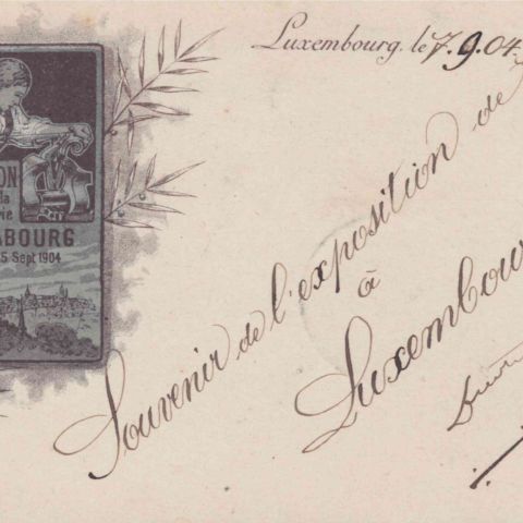 Exposition du métier et de la Petite Industrie Luxembourg 1904 - Carte postale lithographiée de Schaeffer