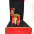 Briquet Art Déco en métal doré, édition limitée avec décor géométrique