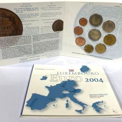 Collection "Euro" du Luxembourg : Pochette de 9 pièces sous plexiglas (2004)