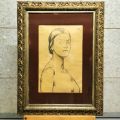 Portrait de Mme Valsuani, Dessin au crayon signé, Ca 1931, Documentation inclus