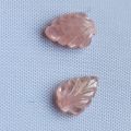 Pair of natural pink sapphires of 1.70 Ct, cut in ribbed leaf