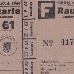 City tobacco ration coupons from April 1944