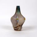 Colored crystal vase by Louis Leloup, signed, 17 cm high
