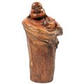 Sculpture en bois poli du Bouddha debout de Chine, fin XXe siècle