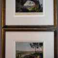 Paire de gravures aquarellées de paysages Suisse