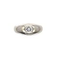 Ring in 18K white gold with 0.40 ct brilliant cut diamond, size 52