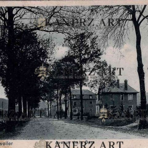 Carte postale de l'Avenue de la gare lors de la Foire commerciale de Luxembourg 1923