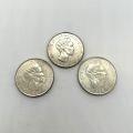 Drei 100-Franc-Münzen G-D Charlotte in Silber, 1964, einzigartige Sammlung