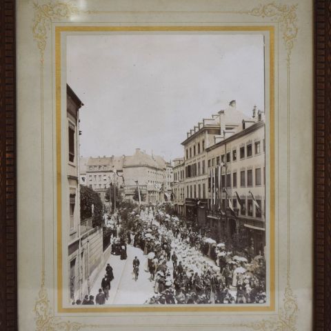 Photo ancienne de la Procession de l'Octave vers 1900, 23x17 cm