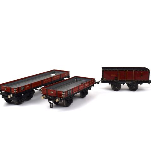 Ensemble de wagons Märklin : plats et benne, bon état,