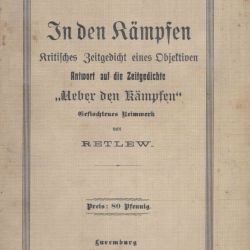 Retlew: Kritisches Gedicht über die Kämpfe des Ersten Weltkriegs