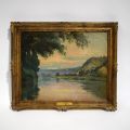 Emile Vernon (1872-1919) : La Seine à Bonnières, Huile sur toile