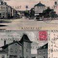 2 cartes postales anciennes de la gare et de l'avenue de Mersch