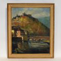 Village de Vianden : Huile sur toile par Arno Stoffels (1909-1976)