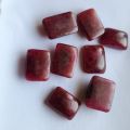 Lot of eight natural red rubies, rectangular cabochon (100 ct) with GLI certificate