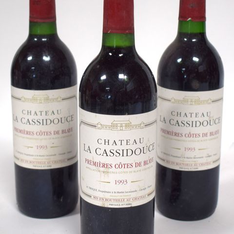 (BLAYE) 3 Bouteilles du Château LA CASSIDOUCE, 1ères Côtes de Blaye
