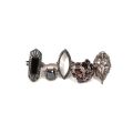 Lot de 5 bagues en argent, poids total de 34,96 grammes