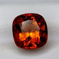 Rare bright orange citrine of 3.89 Ct untreated, with GFCO Swiss certificate