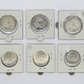Reunion of 6 silver sower coins, 1919 and 1960-1964, including packaging