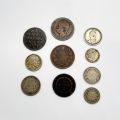 Set of 10 international coins in various conditions