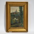 Francesco Ghisleni (1901-1960) : Vue de l'église St. Michel depuis le Grund