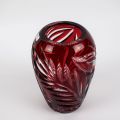 Vase ovoïde en cristal taillé, décor feuillage, Cristallerie de Lorraine, 22 cm