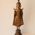 Statuette de Bouddha en bronze laqué or, Thaïlande, fin XIXe-début XXe