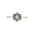 Bague solitaire en or gris 18K avec diamant de 0,10 ct, taille 57
