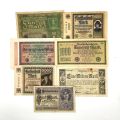 Collection de 15 billets de banque allemands, 1917-1923, divers états et valeurs