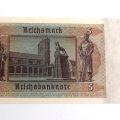 5 Reichsmark stamped Schifflange and Poste, 1942, mint condition, rare