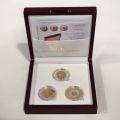 Boxed set of 3 commemorative coins Luxembourg UNESCO, BCL certificate edition 2000