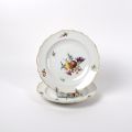 Paire d'assiettes Meissen peintes à la main, XVIIIe siècle, fleurs et fruits
