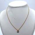 Necklace in 18 ct gold and heart pendant with small diamonds, 5.77g