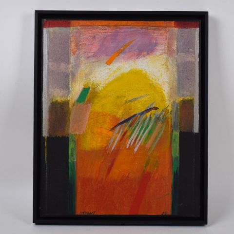 Henri Kraus, "La Meule", huile sur toile signée, datée 1985, 36 x 28 cm