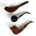 Trois pipes Chacom en bruyère, état excellent, modèles Naja et Fleur, 19 cm