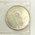 250-franc coin featuring Baudouin I, 25th anniversary, Belgium, silver, 1976
