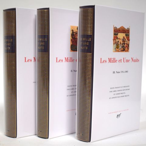 Réunion de volumes de la Pléiade : Les Mille et une nuits en trois tomes