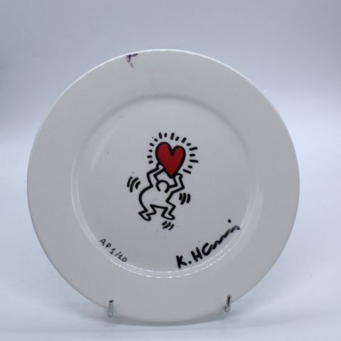 Assiette à dessert en céramique K. Haring, EA, 1/10