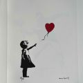 Numbered silkscreen by Banksy: "Girl with a Red Balloon", M Arts certified