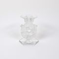 Kerzenhalter in Lalique Kristall mit Meisen und Blumen, Höhe 18 cm
