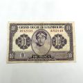 10-Franken-Banknote 1944, seltener Neuzustand, Serie A, verbotene Fälschung