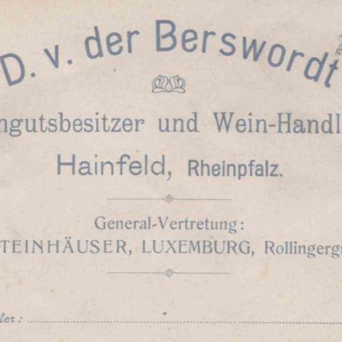 Carton de correspondance vintage avec texte manuscrit - Vigneron K. STEINHÄUSER 1903