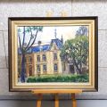 Villa in Esch/Alzette: Oil on canvas by Edmond Goergen, dated 1988