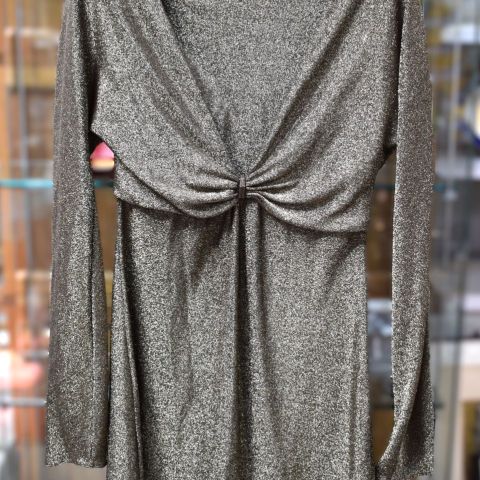 Robe dorée métallisée Yves Saint Laurent, Taille M, Made in France