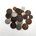 Réunion de 20 pièces de monnaie britanniques et coloniales historiques en bronze et cupronickel
