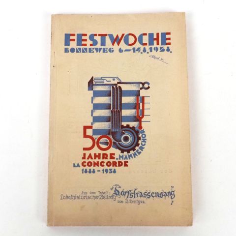 Brochure anniversaire "La Concorde" 1888-1938, Festwoche Bonneweg, Imprimerie Fr. Bourg-Bourger