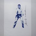 Pochoir d'Andy Warhol : Elvis Presley en bleu, signé, 44,5 x 33 cm